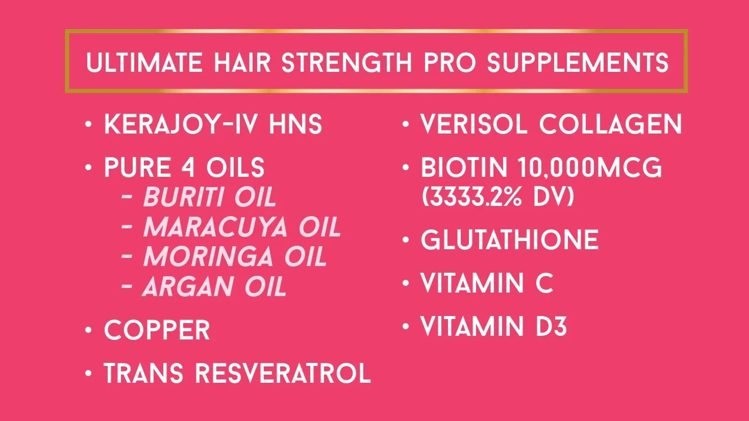 Ultimate Hair Strength PRO Supplements